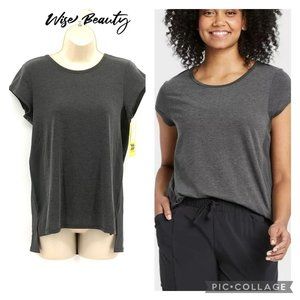 All In Motion Activewear Tee T-Shirt Womens Size XS Top Gray Mesh Sides NEW